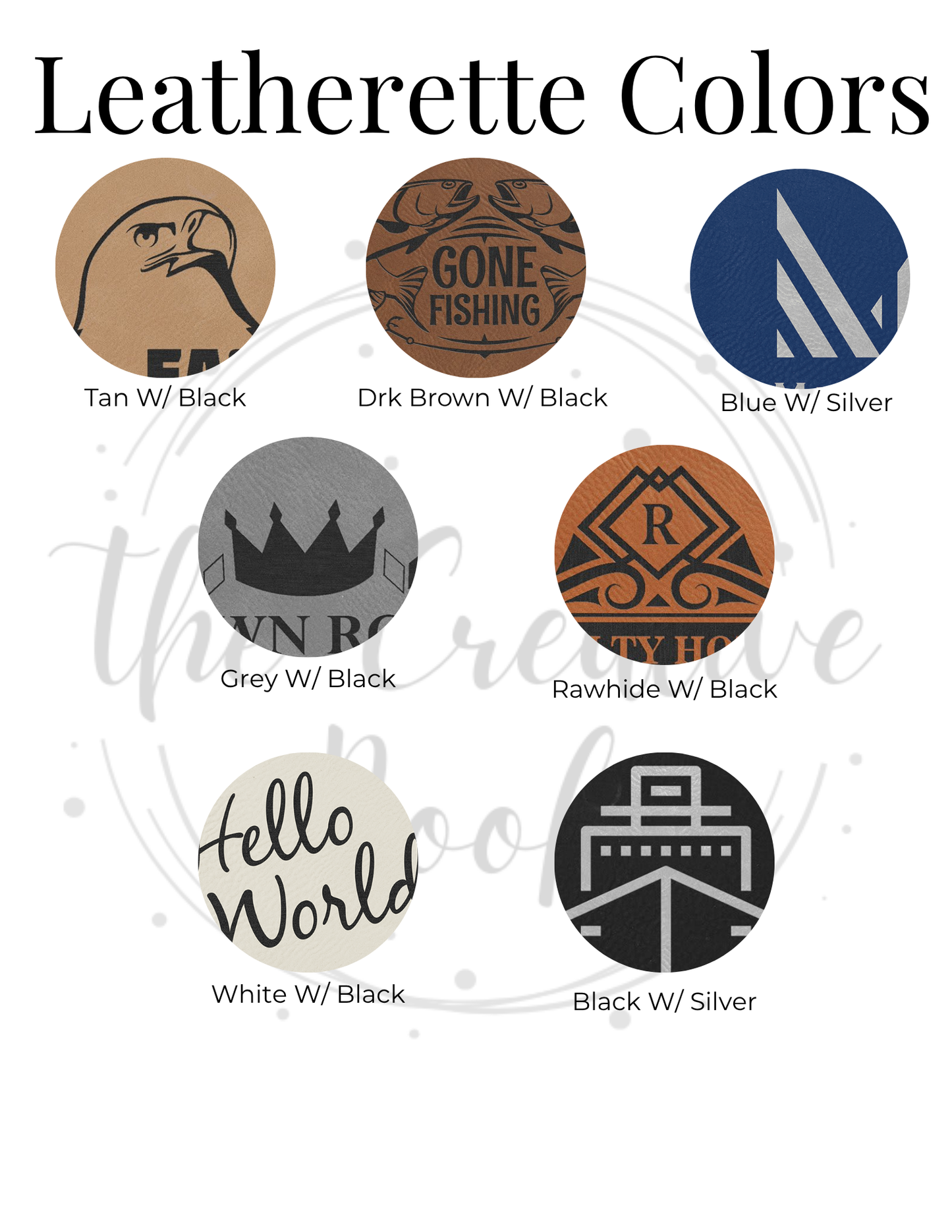 Color choices for leatherette keychains