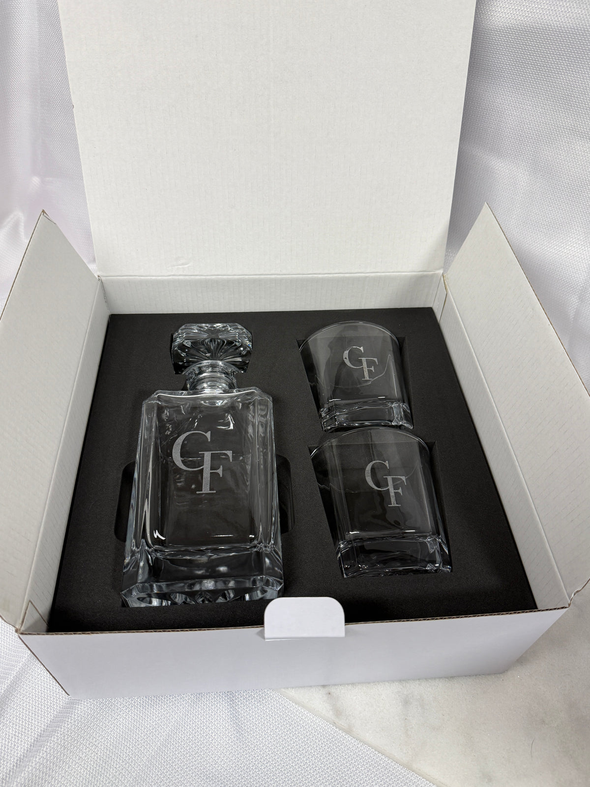 Personalized 8 oz whiskey rocks glass with custom engraving