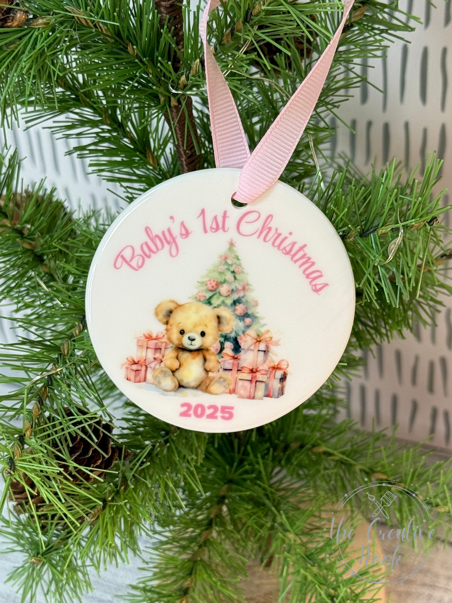 Baby's First Christmas Ornament; Baby Girl Ornament; Newborn Gift; Baby Stocking Stuffer