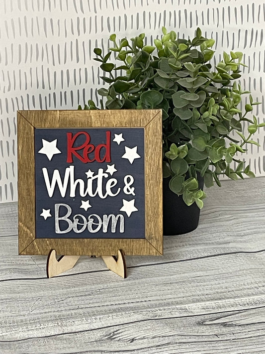 Red White Boom- 4th of July Interchangeable Tile