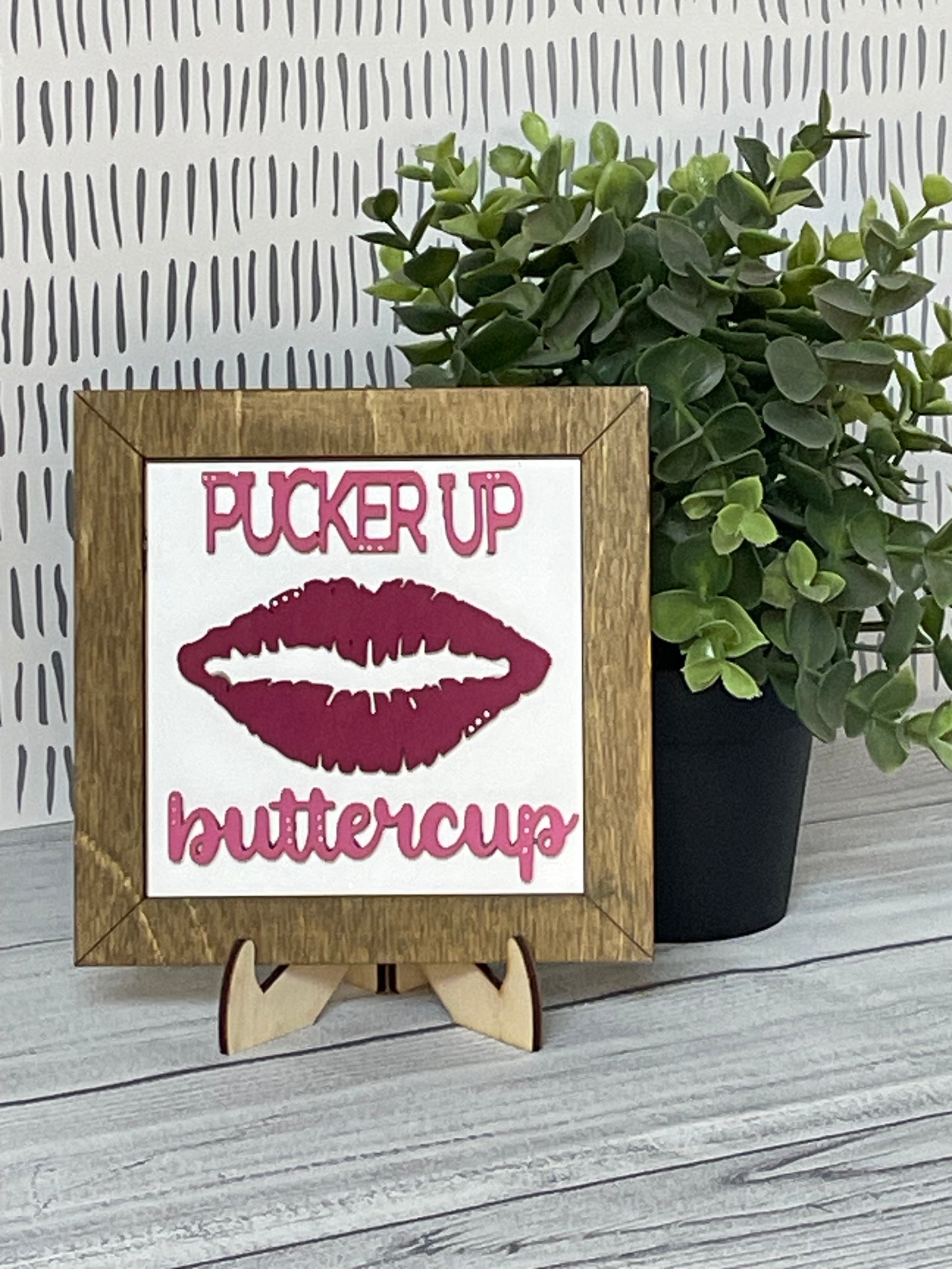 Pucker Up Buttercup- Valentine's Day Interchangeable Tile