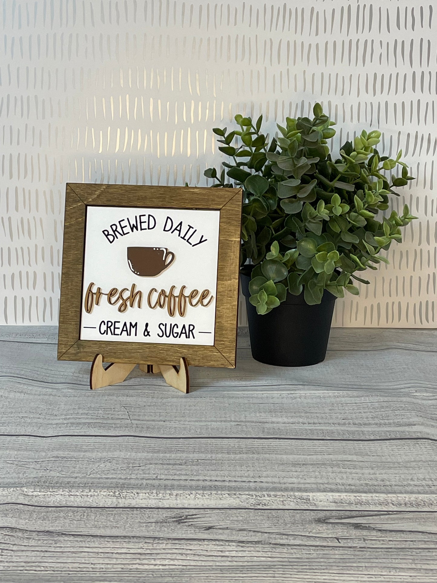 Fresh Coffee, Brewed Daily- Coffee Interchangeable Tiles