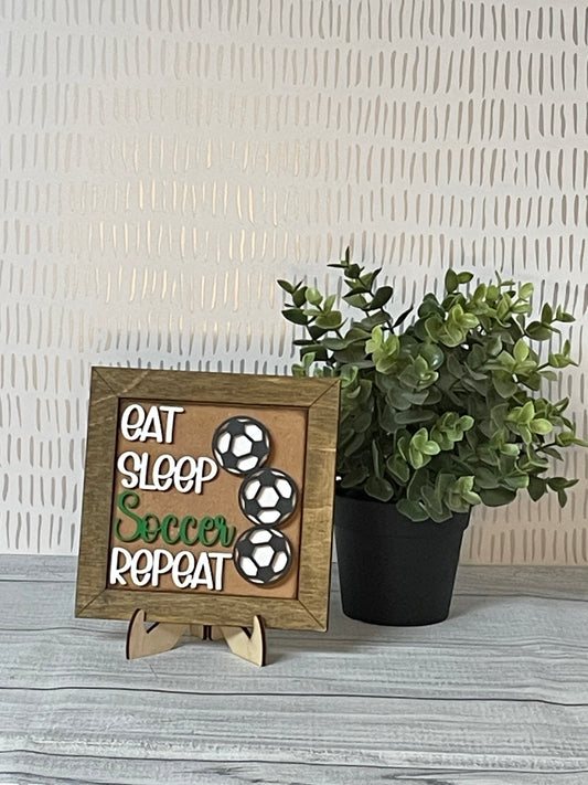 Eat Sleep Soccer- Soccer Interchangeable Tiles