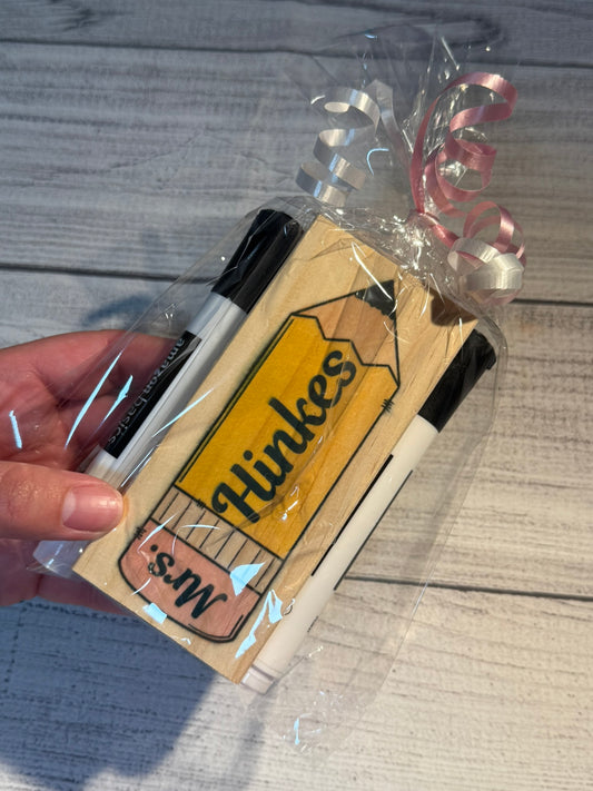 Personalized Teacher Whiteboard Eraser Gift Set; Teacher Gift; Back to School Teacher Gift; Teacher Appreciation Gift