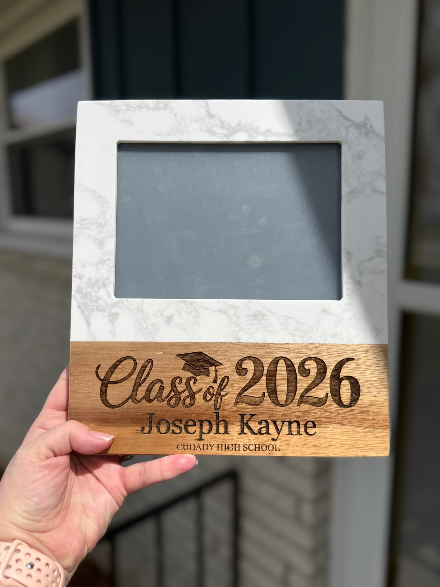 Personalized Graduation Frame 5x7 – Class of 2026 Gift with Name & School
