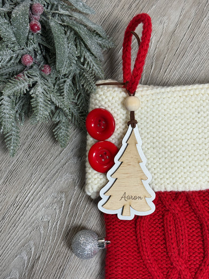 Personalized Wooden Christmas Stocking Tag | Custom Name Stocking Tag