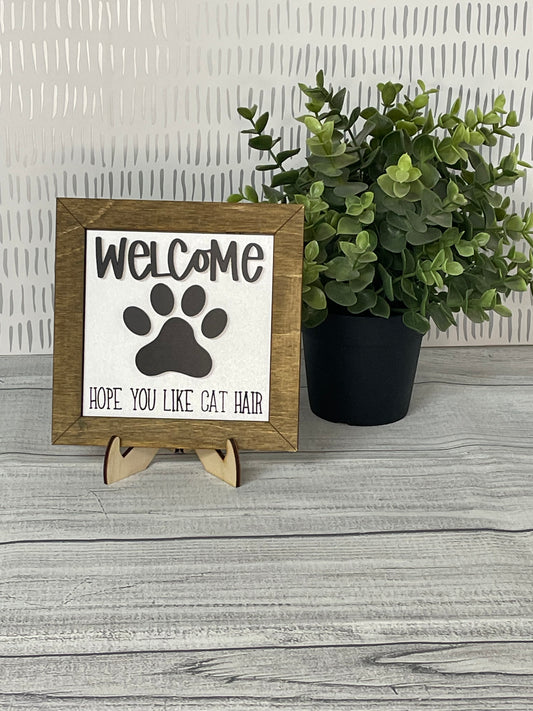 Welcome Cat Hair-  Pet Interchangeable Tiles