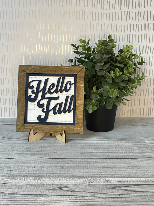 Hello Fall (Blue)-  Fall Interchangeable Tiles
