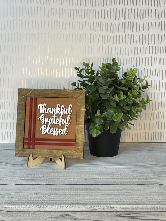 Thankful Greatful Blessed-  Fall Interchangeable Tiles