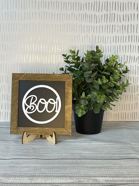 Boo! (Blk/Wht)-  Halloween Interchangeable Tiles
