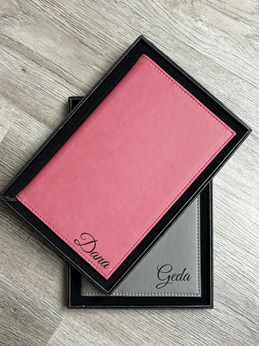 Custom engraved corporate journal with name