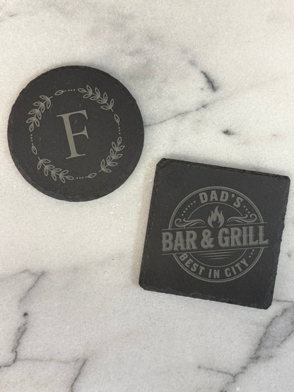 Premium engraved slate coaster gift for client appreciation and executive gifting