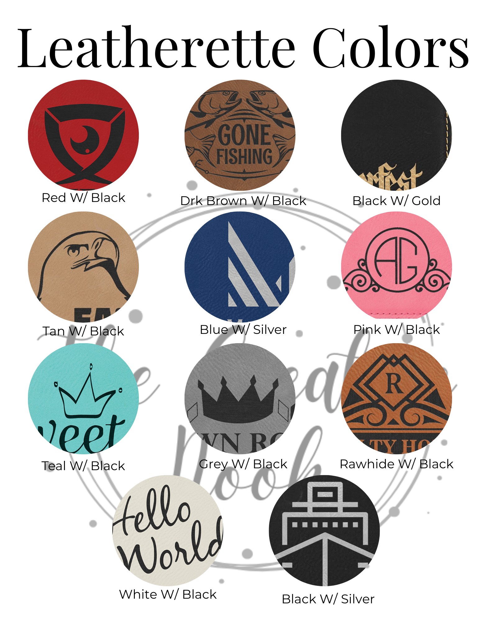Color options for leatherette keychains