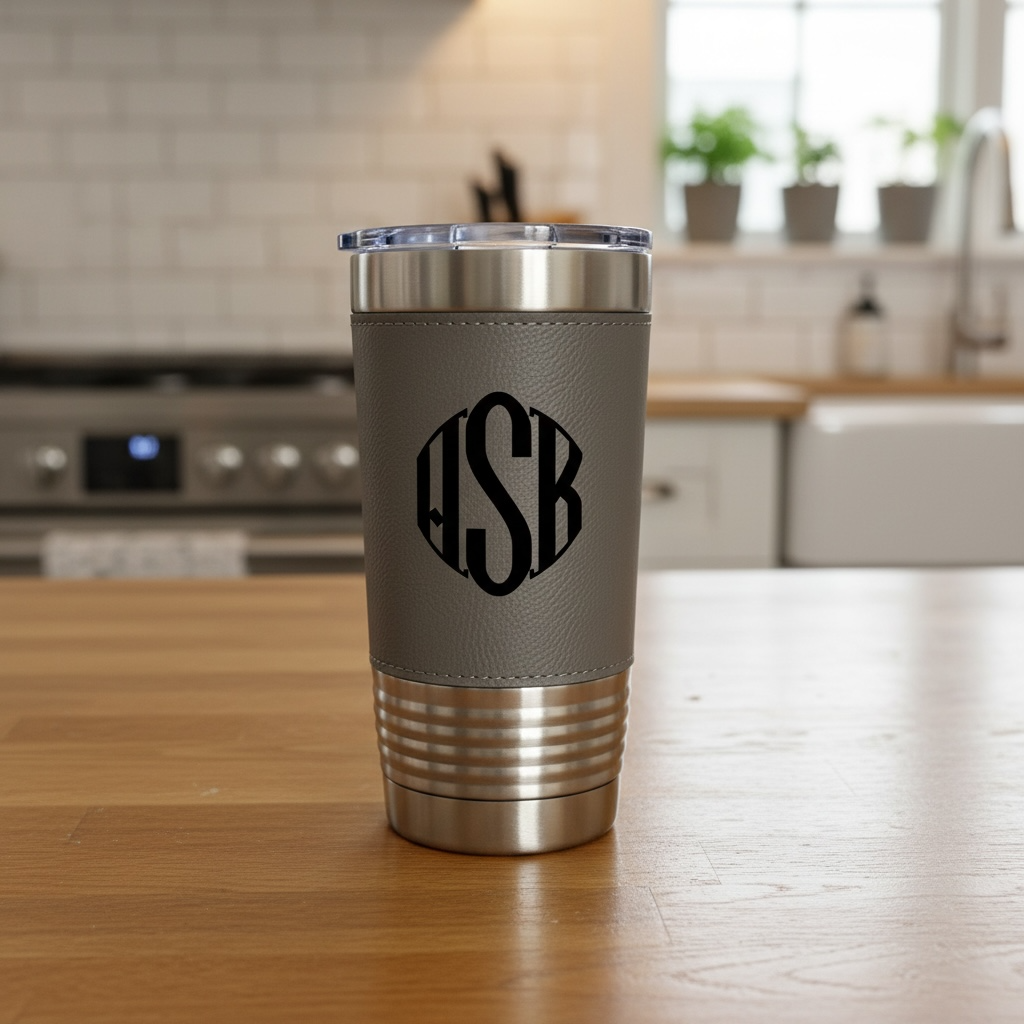 Polar Camel 20 oz. leatherette grip tumbler for personalized corporate and employee gifts