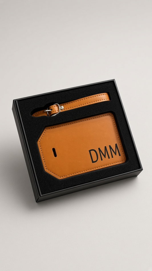 Personalized engraved luggage tag with custom name