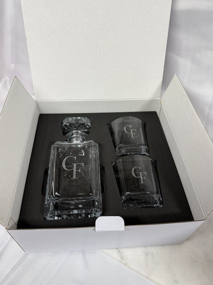 Personalized 8 oz whiskey rocks glass with custom engraving