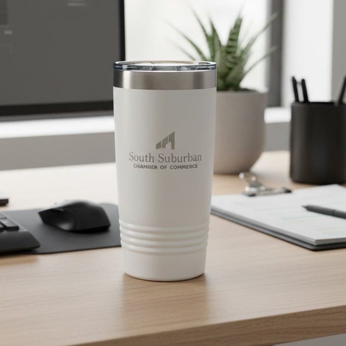 Personalized Polar Camel 20 oz. Ringneck tumbler with custom company logo engraving