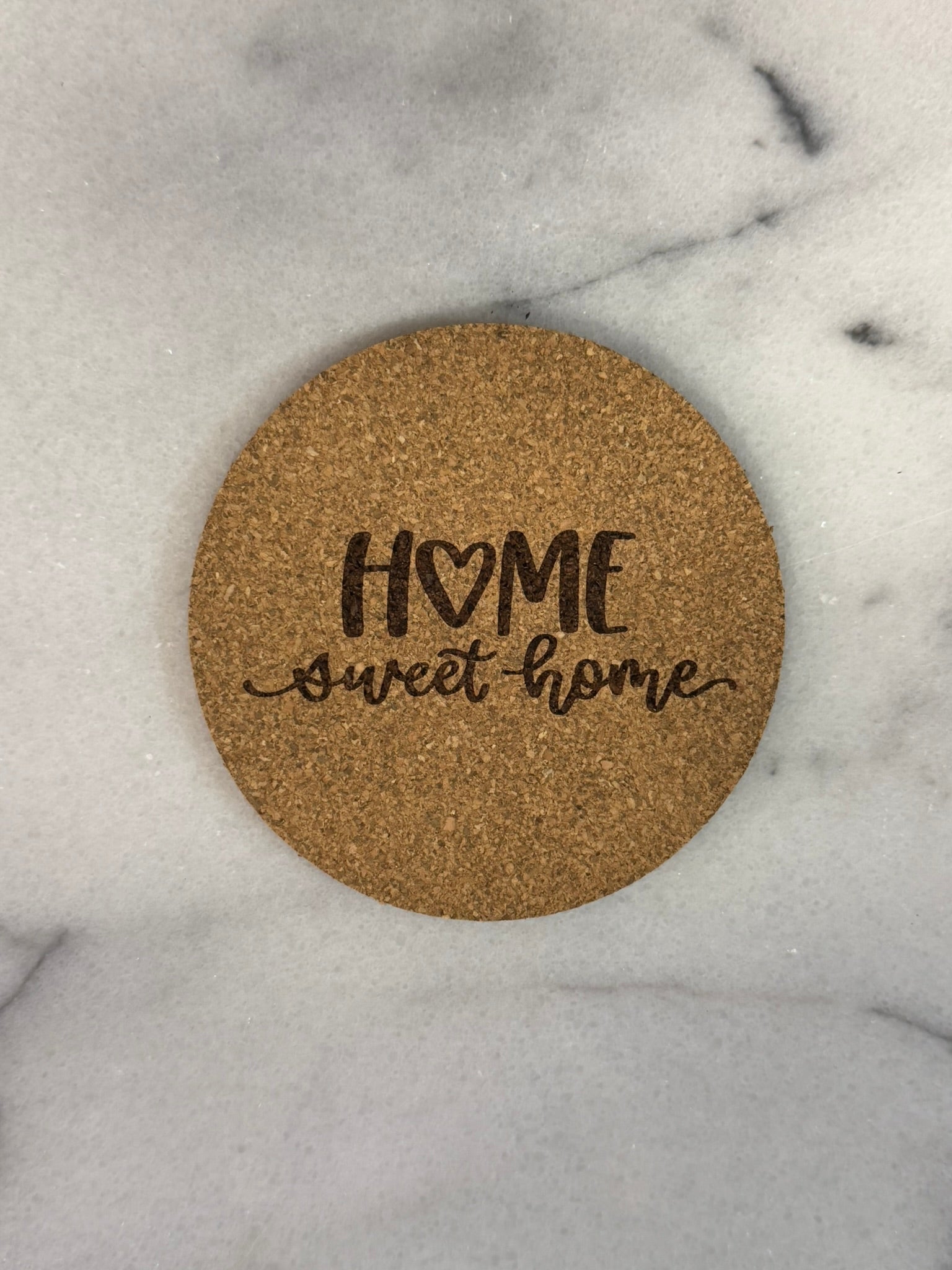 Round and square personalized cork coasters available for custom engraving