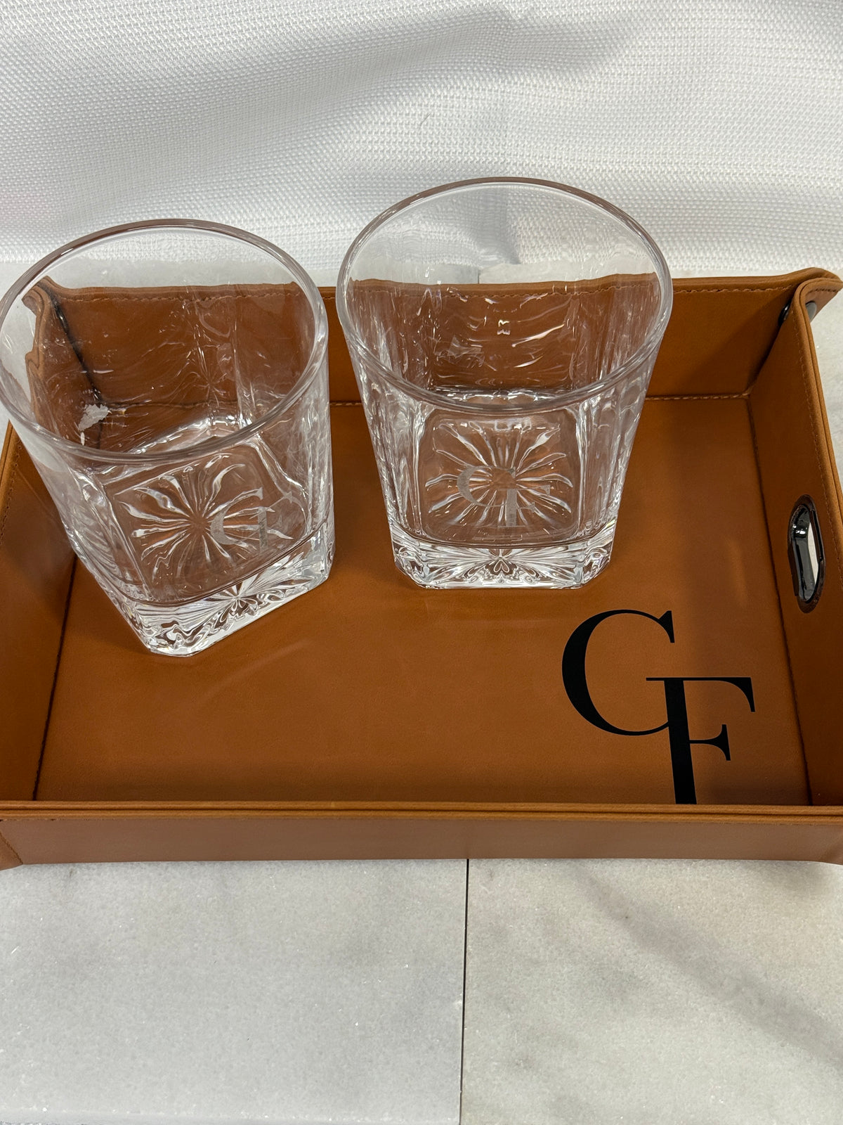Premium leatherette valet trays in multiple colors available for custom corporate gifts and branded merchandise